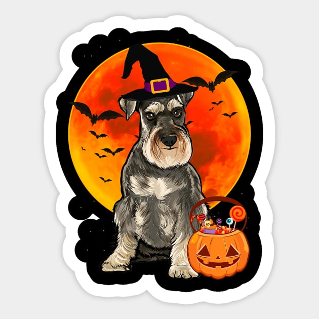 Dog Halloween Miniature Schnauzer Jack O Lantern Pumpkin Sticker by eldridgejacqueline